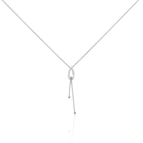 Damen Halskette Weißgold 375 Diamanten 0,049ct - Halsketten Damen | OROVIVO