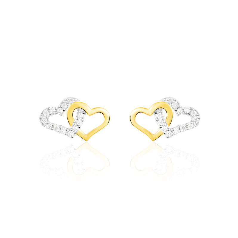 Ohrstecker Gold 375 Zirkonia Herz - Ohrstecker Familie | OROVIVO