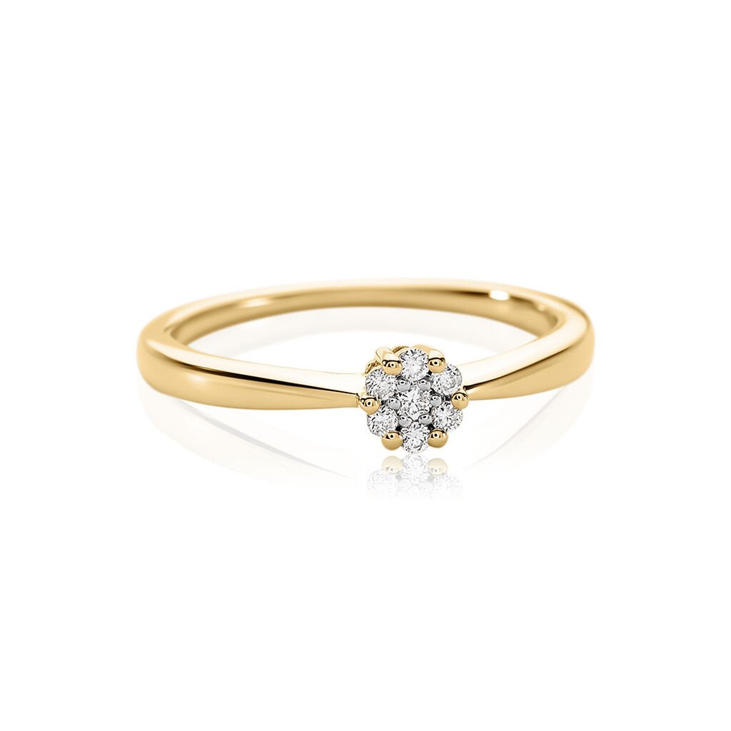ALORA Damen Ring Gold 585 (14 Karat) Diamant Wei&szlig; 0,020 ct