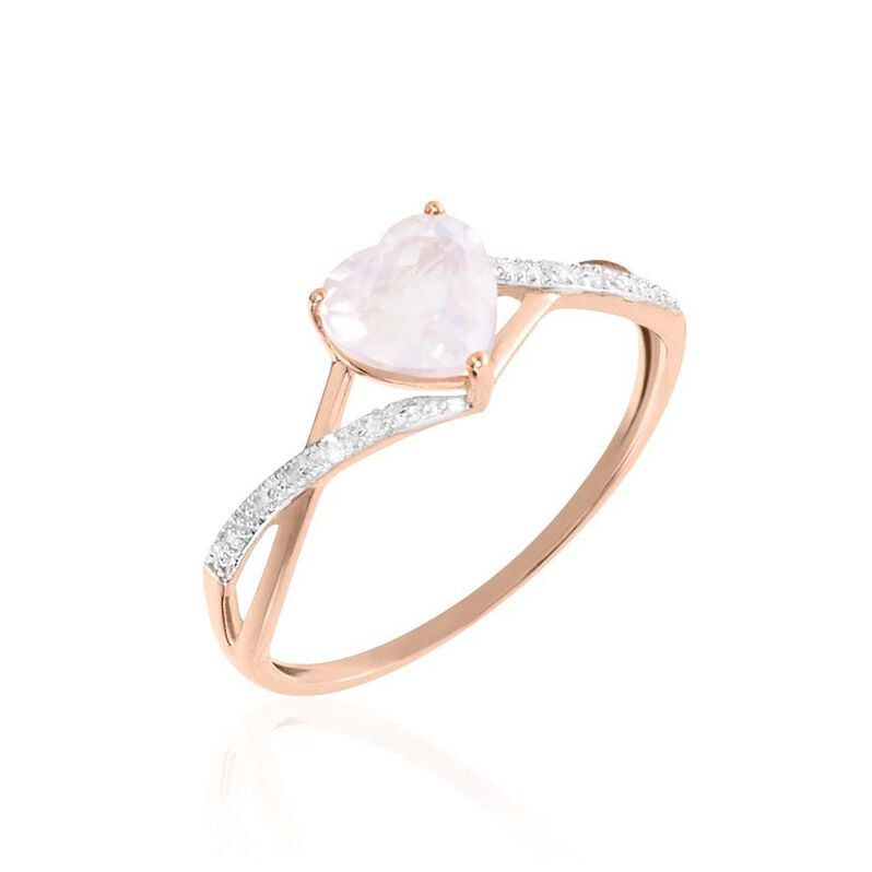 Bague Clothilde Or Rose Quartz Et Oxyde - Spannringe Damen | OROVIVO