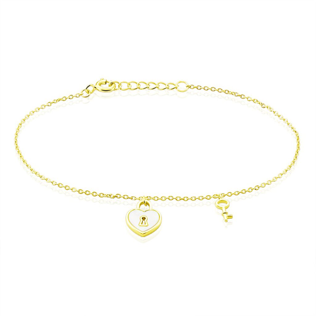 MILICA Damen Armband Silber vergoldet 925 Perlmutt Weißer Perlmutt Herz - Armbänder mit Anhänger Damen | OROVIVO