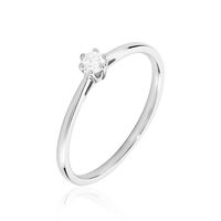Damen Ring Weißgold 750 Diamant 0,16ct Monopoli 