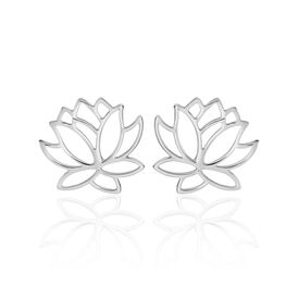 Damen Ohrstecker Silber 925 Rhodiniert Lotus - Ohrstecker Damen | OROVIVO