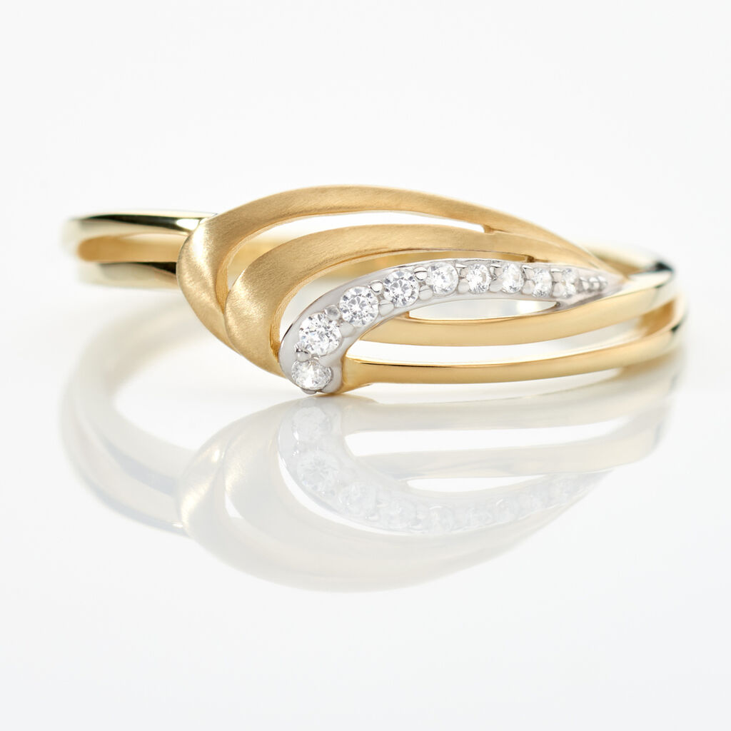 NATALI Damen Ring Gold 333 (8 Karat) Andere Steine Wei&szlig;