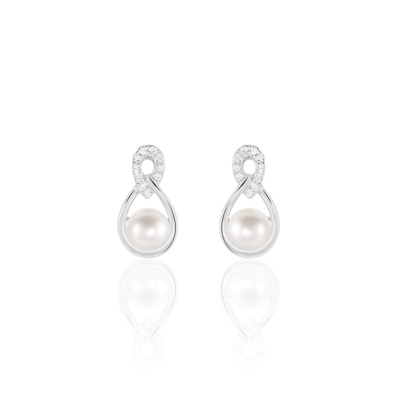 LISY Damen Ohrstecker Wei&szlig;gold 375 (9 Karat) Zuchtperle Perlmutt Tropfen - Ohrstecker Damen | OROVIVO