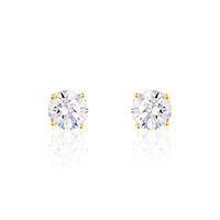 KRAPPE 4 Damen Ohrstecker Gold 375 (9 Karat) Zirkonia Weiß 1,89 ct Kreis