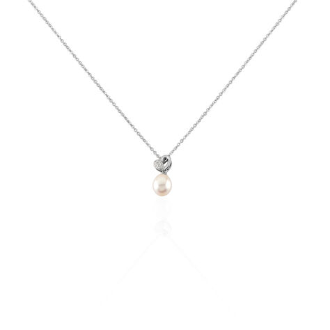 Damen Halskette Silber 925 Zuchtperle Zirkonia - Halsketten Damen | OROVIVO