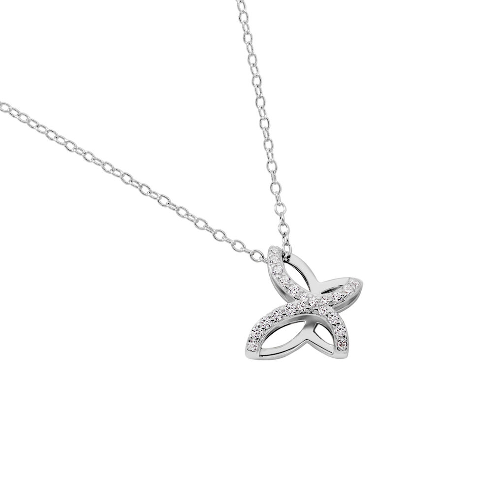 AURELIA Damen Collier Silber 925 Zirkonia Wei&szlig; 0,25 ct B 1,2 mm