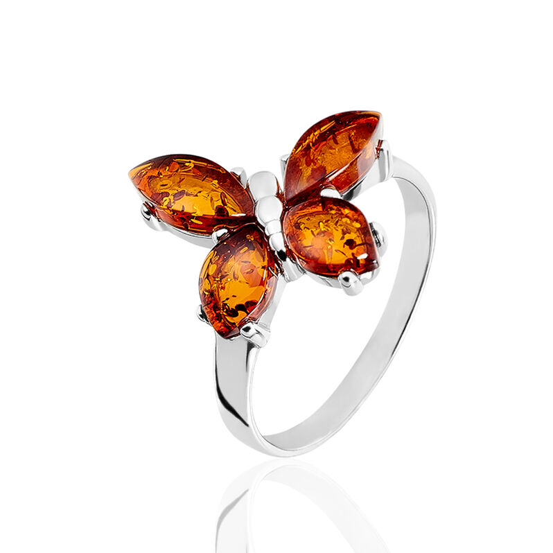 Bague Asma Argent Blanc Ambre - Spannringe Damen | OROVIVO