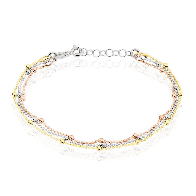 DARALEA KUGEL Damen Armband Silber Tricolor 925 Ball - Kugelarmb&auml;nder Damen | OROVIVO