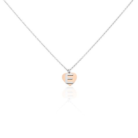 Damen Halskette Silber 925 Bicolor Buchstabe E - Halsketten Damen | OROVIVO