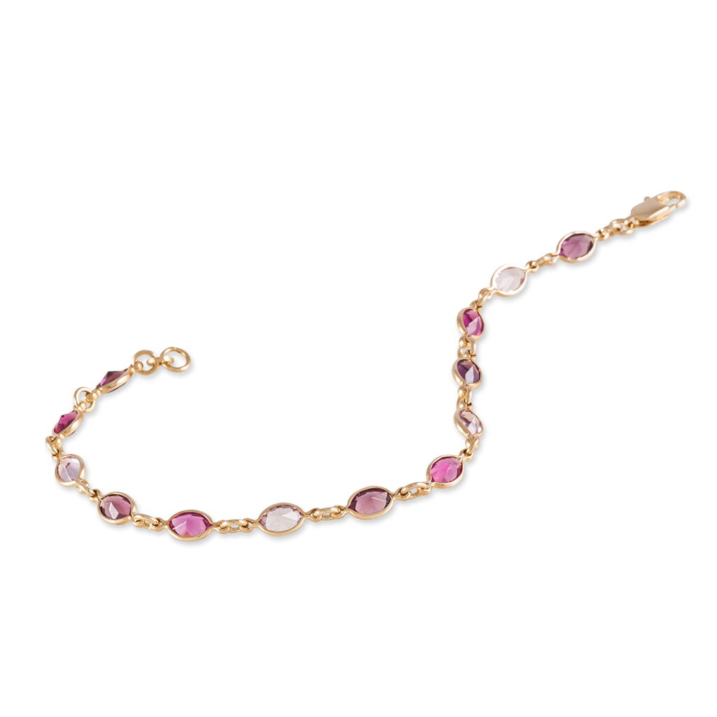 ILVAAE 2 Damen Armband Vergoldet 750 Kristall Ros&eacute;