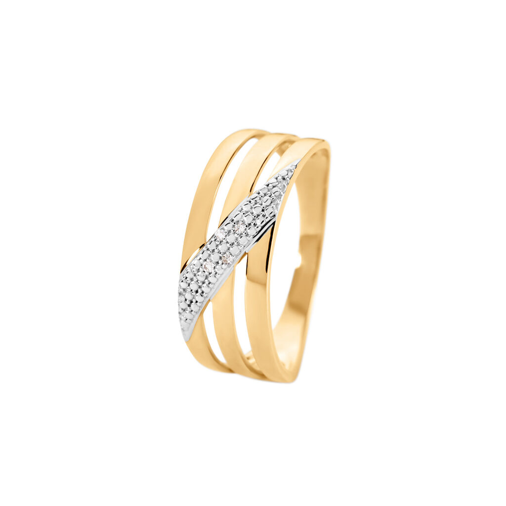 LIORA Damen Ring Gold 375 (9 Karat) Diamant Wei&szlig; 0,01 ct