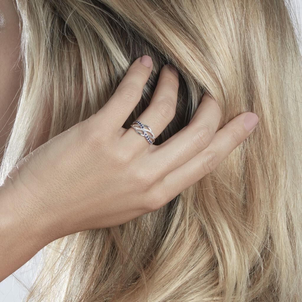Bague Or Weiss Maudie Saphirs Diamants - Spannringe Damen | OROVIVO