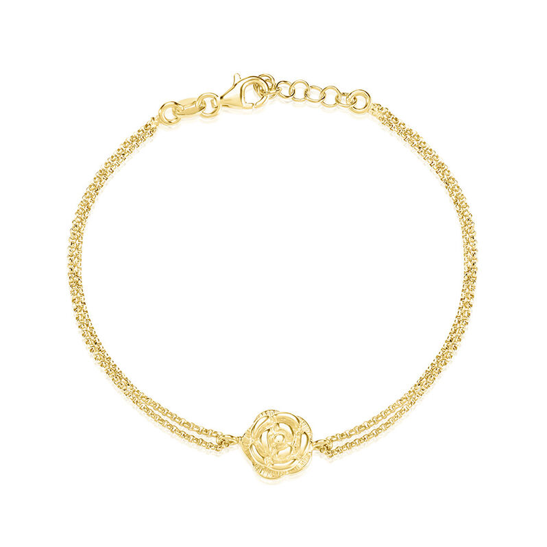 ROSALIA Damen Collier Silber vergoldet 925 Rosette B 1 mm - Halsketten Damen | OROVIVO