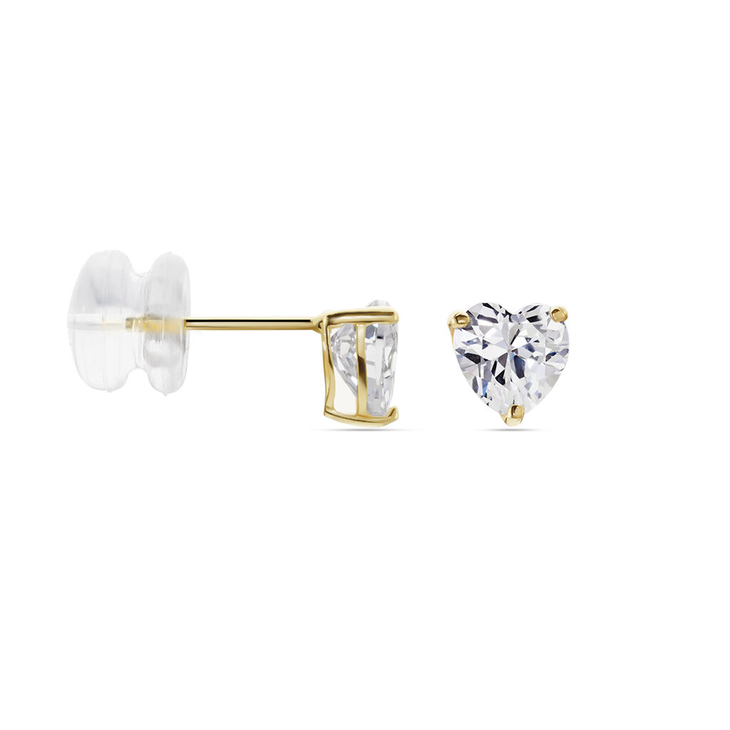 Damen Ohrstecker Gold 375 (9 Karat) Zirkonia Wei&szlig; 1,49 ct