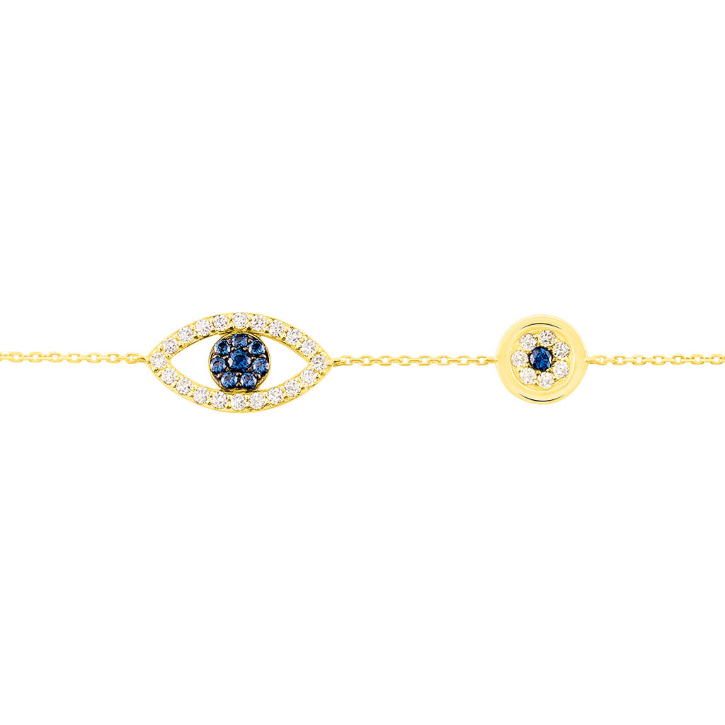 Bracelet Or Jaune Belkiz Oeil Pavage Oxy - Spannringe Damen | OROVIVO
