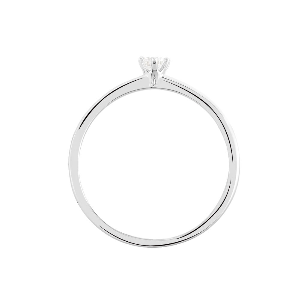 Bague Solitaire Natalia Or Blanc Diamant - Spannringe Damen | OROVIVO
