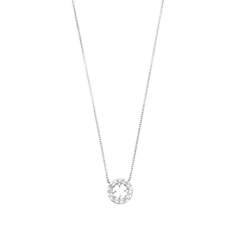 Girocollo fiore in argento e zirconi - Spannringe Damen | OROVIVO