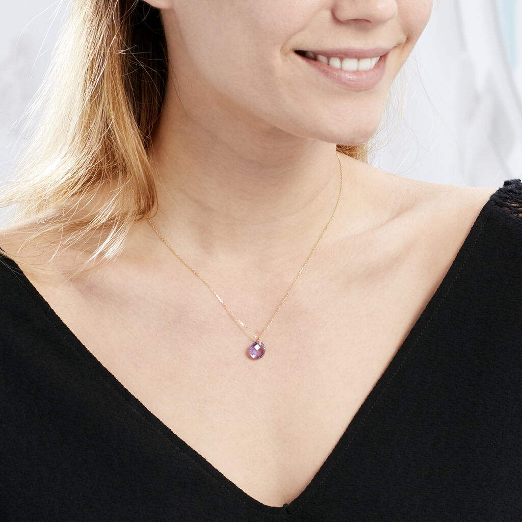 Collier Or Jaune Ludmille Ronde Amethyste - Spannringe Damen | OROVIVO