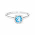 Blue crown Damen Ring Wei&szlig;gold 375 (9 Karat) Zirkonia Blau Viereck