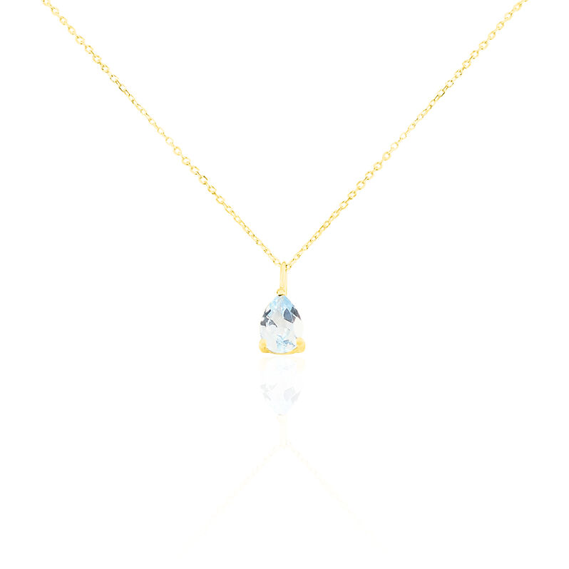 GOUTTE Damen Collier Gold 375 (9 Karat) Topas Blau 0,76 ct Tropfen - Halsketten Damen | OROVIVO