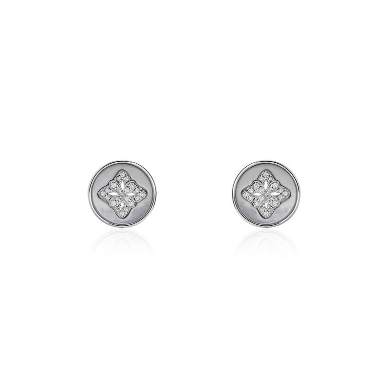 Boucles D'oreilles Argent Rhodie Carolane Puces - Spannringe Damen | OROVIVO