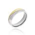 Damen Ring Titan Bicolor Gelb/Silber Zirkonia Weiß 0,39 ct B 6 mm