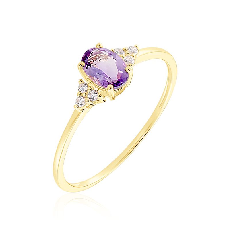 Bague Maurin Or Jaune Améthyste Oxyde De Zirconium - Spannringe Damen | OROVIVO