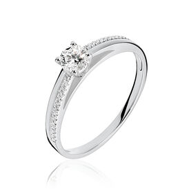 Damenring Weißgold 375 Diamant 0,22ct - Ringe mit Edelsteinen Damen | OROVIVO