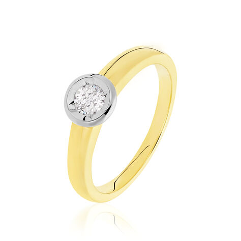 Solitärring Gold 585 Bicolor Diamant 0,2ct - Verlobungsringe Damen | OROVIVO