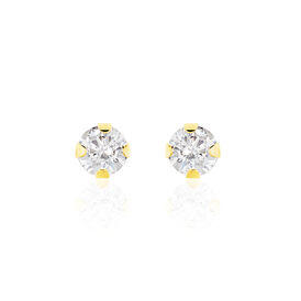 Damen Ohrstecker Gold 375 Zirkonia 3mm - Ohrstecker Damen | OROVIVO