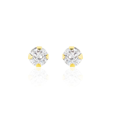 Damen Ohrstecker Gold 375 Zirkonia 3mm - Ohrstecker Damen | OROVIVO
