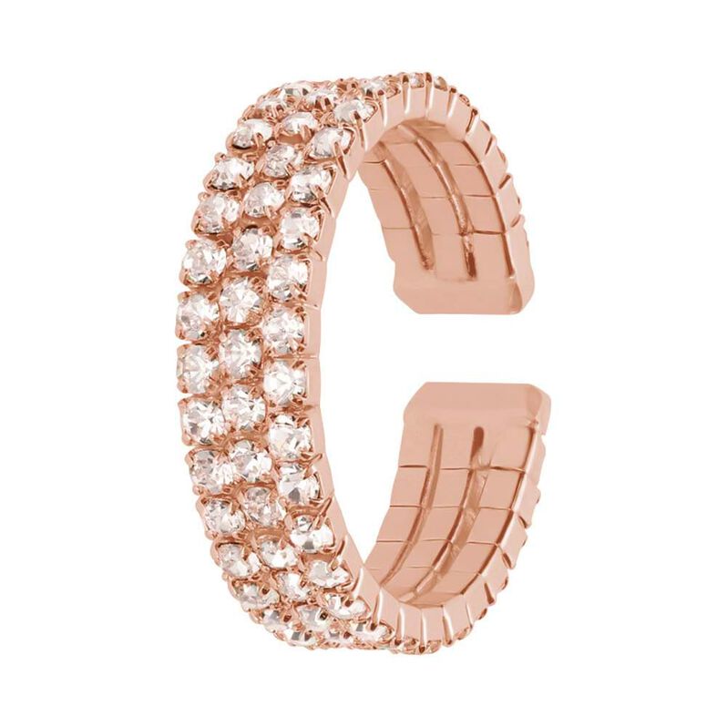 Anello a fascia regolabile rosato e strass multifilo - Spannringe Damen | OROVIVO
