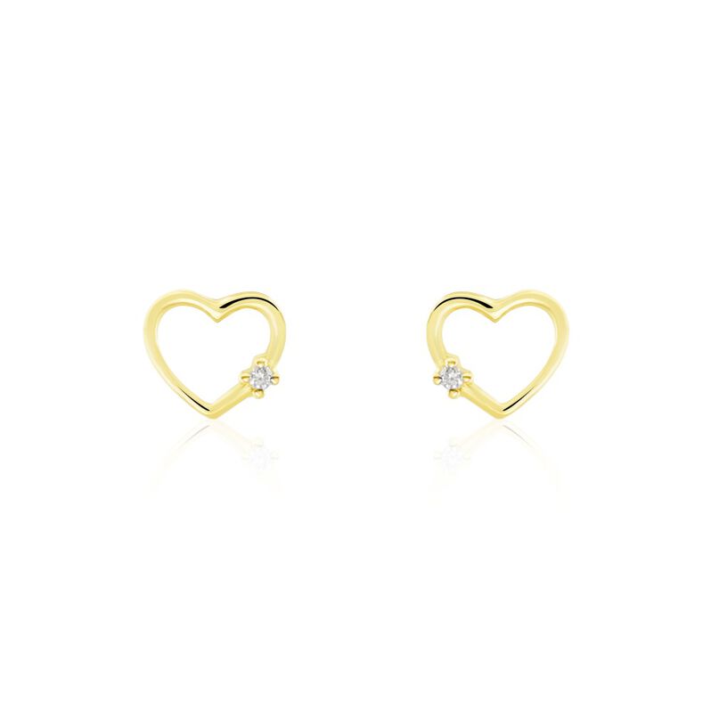 Boucles D'oreilles Puces Or Jaune Stavie Diamant - Spannringe Damen | OROVIVO