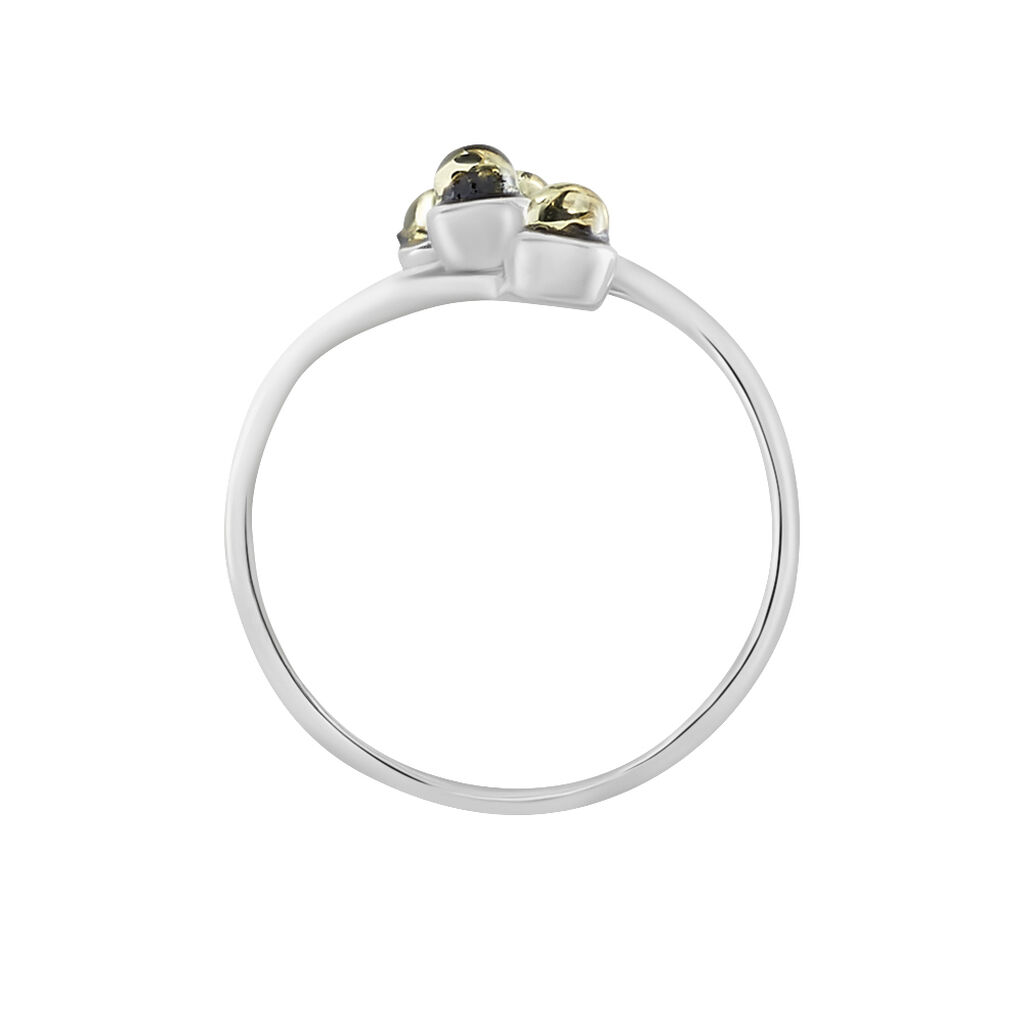 Bague Argent Rhodie Accorus Ambre Verte - Spannringe Damen | OROVIVO