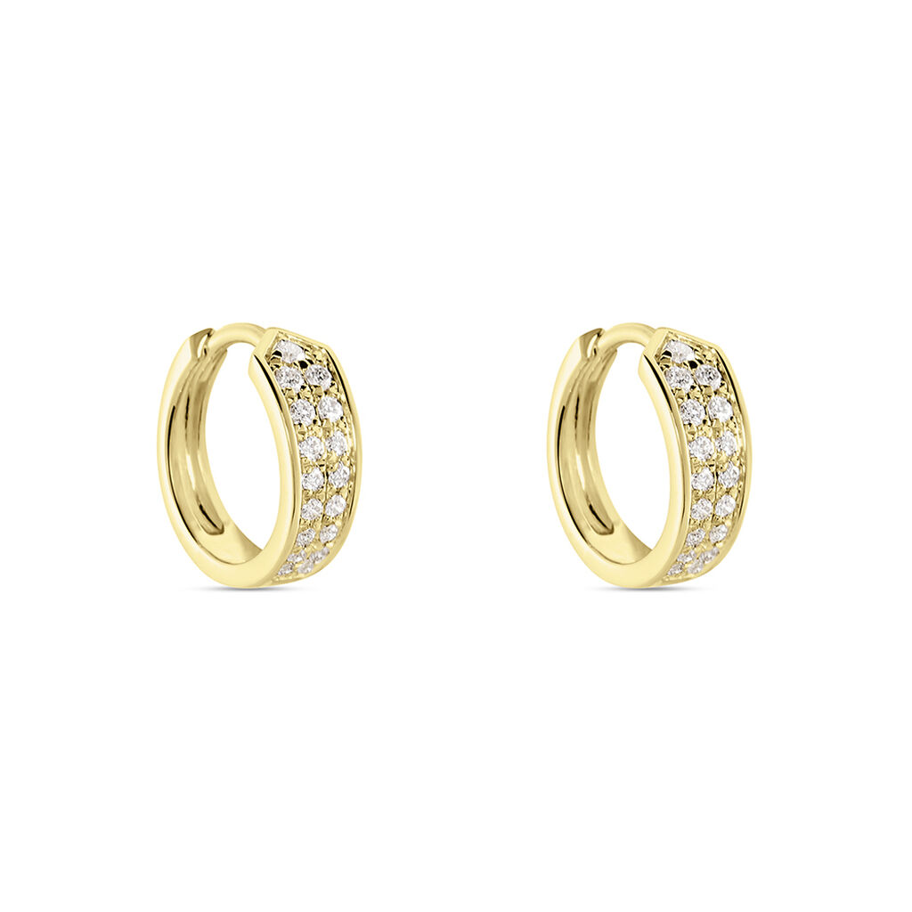Emily Damen Creolen Gold 585 (14 Karat) Diamant Wei&szlig; 0,05 ct
