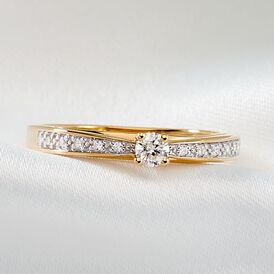 Damenring Gold 375 Diamanten 0,22ct - Ringe mit Edelsteinen Damen | OROVIVO