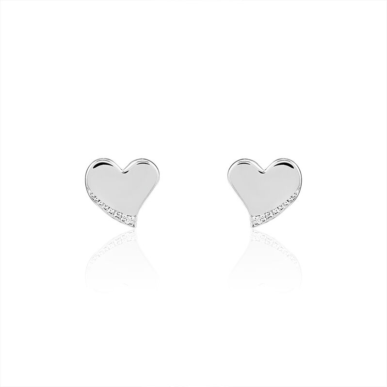 Boucles D'oreilles Puces Louane Or Blanc Diamant - Spannringe Damen | OROVIVO