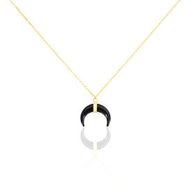 Damen Halskette Gold 375 Onyx Halbmond - Ketten mit Anhänger Damen | OROVIVO