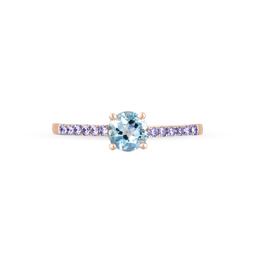 Bague Manon Or Rose Topaze Et Amethyste - Spannringe Damen | OROVIVO
