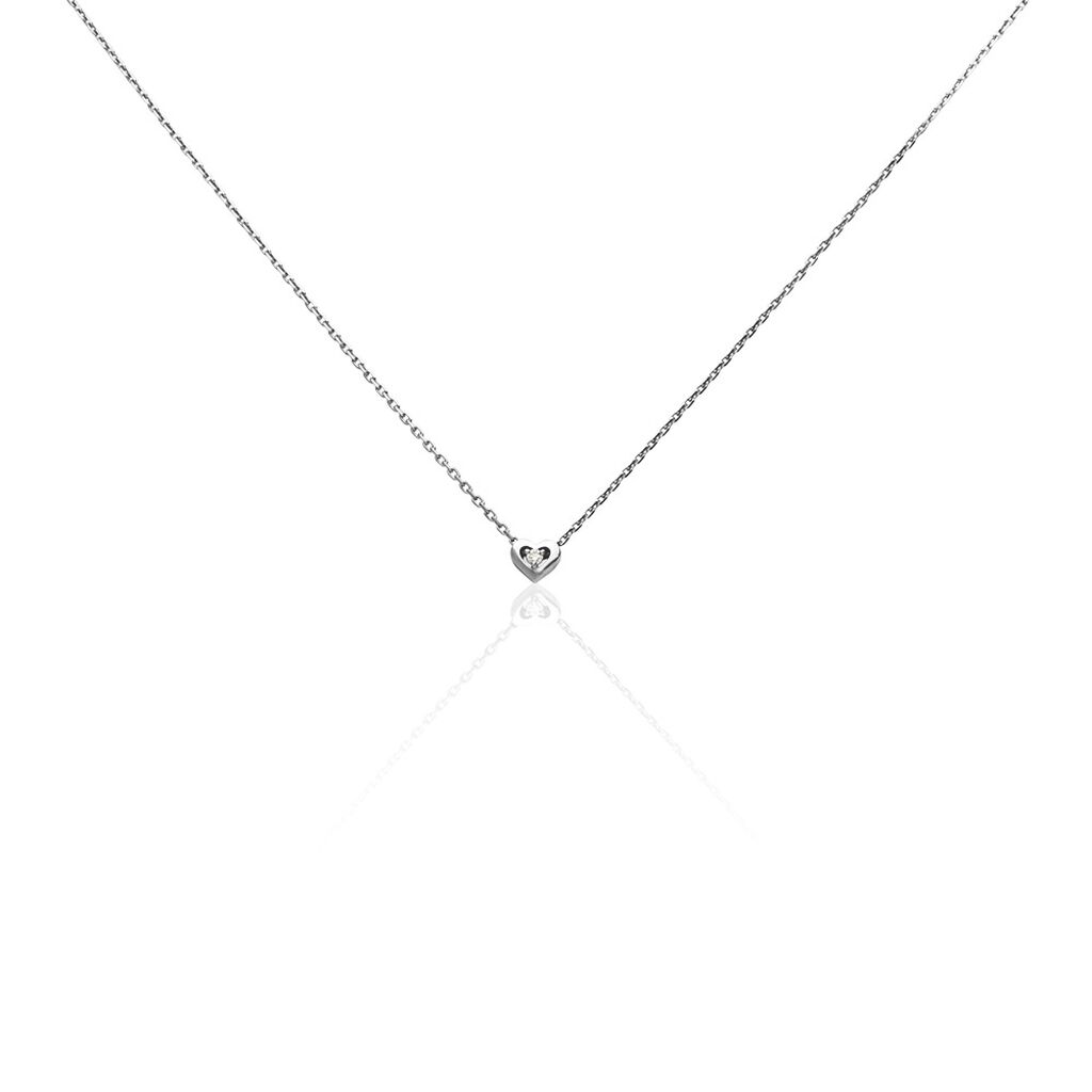 Damen Collier Silber 925 Diamant 0,04ct Herz - Halsketten Damen | OROVIVO
