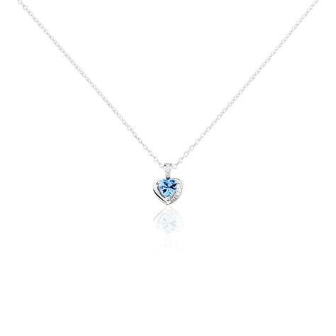 Damen Collier Silber 925 Spinell Himmelblau 0,15ct Herz Arida Herz 1 1,20mm - Halsketten Damen | OROVIVO
