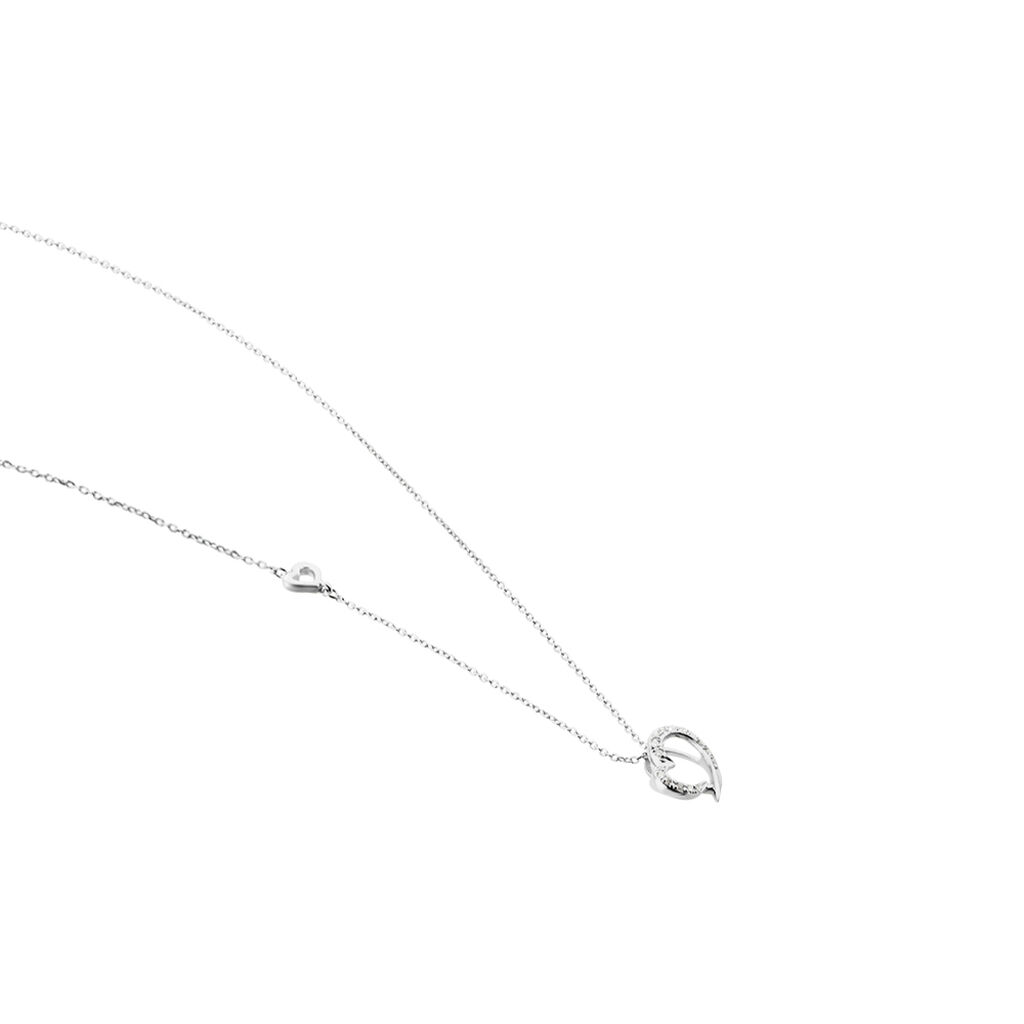 Herz LOUISE Damen Collier Wei&szlig;gold 375 (9 Karat) Diamant Wei&szlig; 0,04 ct Herz