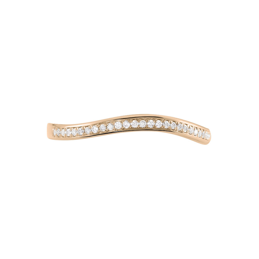 Memo Magga Damen Ring Rosegold 375 (9 Karat) Diamant Wei&szlig; 0,1 ct B 2 mm