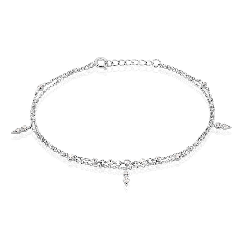 JULIA 2 Damen Armband Silber 925 Zirkonia Wei&szlig; 0,13 ct - Armb&auml;nder Damen | OROVIVO