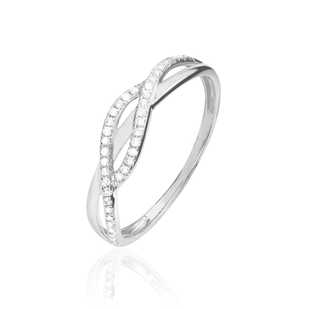 Bague Charlye Or Blanc Diamant - Spannringe Damen | OROVIVO