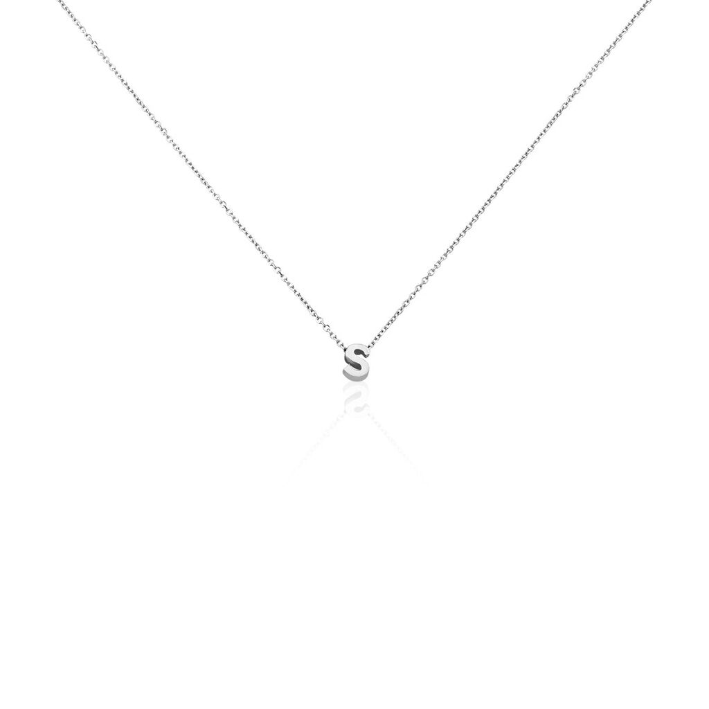 Damen Collier Silber Silber 925 Buchstabe S