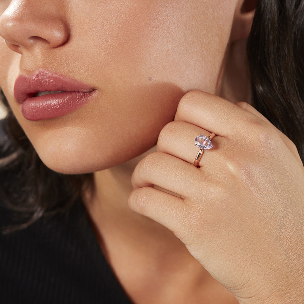 Damen Ring Silber rosevergoldet 925 Amethyst Violett 1,4ct Roswita  - Hochzeitsringe Damen | OROVIVO