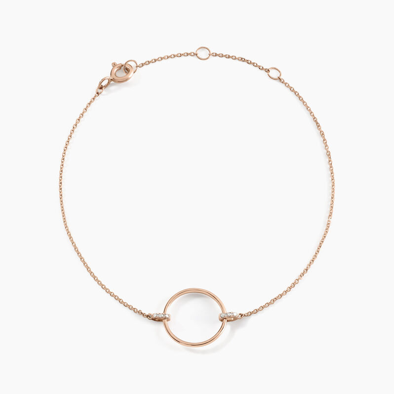 Bracelet Anea Or Rose Cercles Diamants - Spannringe Damen | OROVIVO